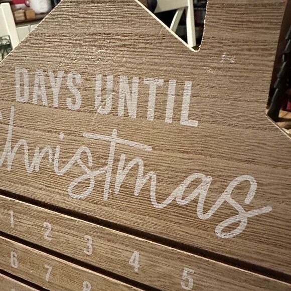 Wooden House Christmas Countdown Shelf or Hanging Decor Price Firm - Picture 3 of 5